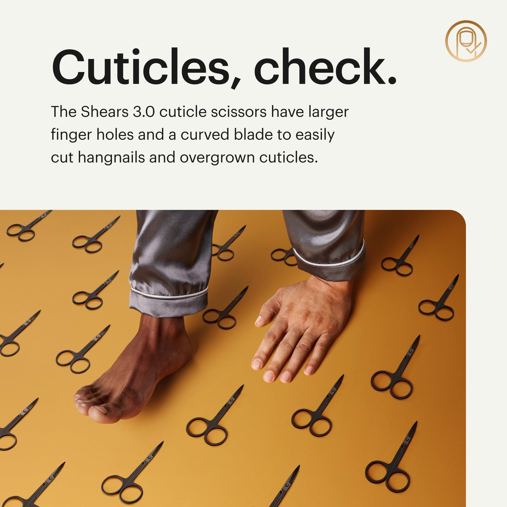 MANSCAPED MANSCAPED Shears 3.0, 5-Piece Precision Mens Nail Grooming Travel Kit, Stainless Steel Manicure Set with Fingernail & Toenail Clippers, Nail File, Slant Tip Tweezers, Cuticle Scissors, Travel Case