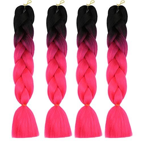 Rapunzel Rainbow Braiding Hair Pre Stretched Top Silky Braid Hair Extensions Kanekalon Synthetic Hair For Braiding