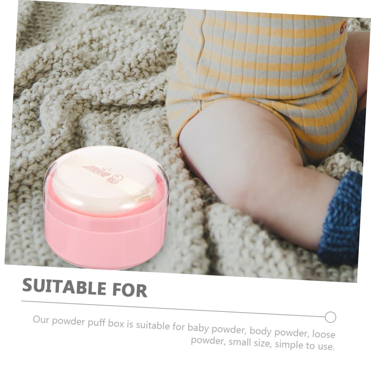 Housoutil Housoutil Box Body Powder Puff Box Powder Puffs for Loose Powder Empty Powder Puff Case Powder Puff Container with Puff Baby Powder Puff Synthetic Sponge Child Compact Powder Puff Holder