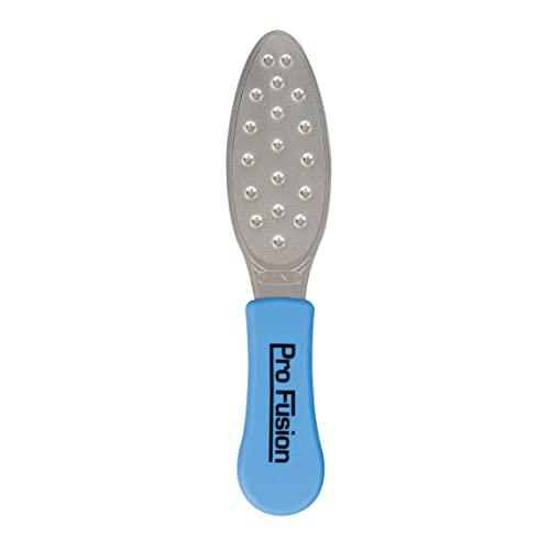 ForPro Professional Collection ForPro Pro Fusion Stainless Steel Pedi File - Coarse, Double-Sided Professional Quality - Blue Handle Pedicure File for Heels and Feet - 8.25” L