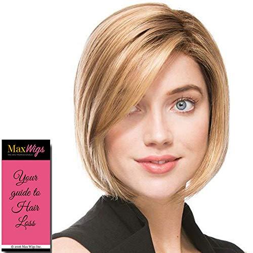 Ellen Wille & Maxwigs Elite Petite Cap Wig Color Mocca Mix - Ellen Wille Wigs 9" Chin Length Chic Synthetic Hand-Tied Lace Front Monofilament Part Lightweight Bundle MaxWigs Hairloss Booklet