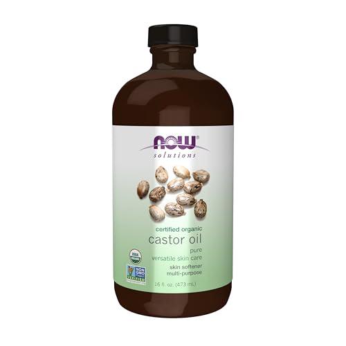 NOW Foods NOW Solutions, Organic Castor Oil, 100% Pure Versatile Skin Care, Multi-Purpose Skin Softener, 8-Ounce