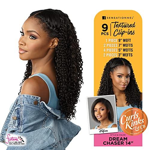 Sensationnel Sensationnel Clip in Dream Chaser - 14 inch Textured Clip in 9 Piece Pack Adds Volume Protective Style - Curls Kinks & Co (T2/BG)