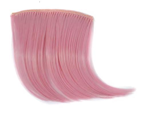 Belle G Belle G Clip In Rainbow Hair Fringe Bang, Human Hair, Side Swept Style (Light PINK)