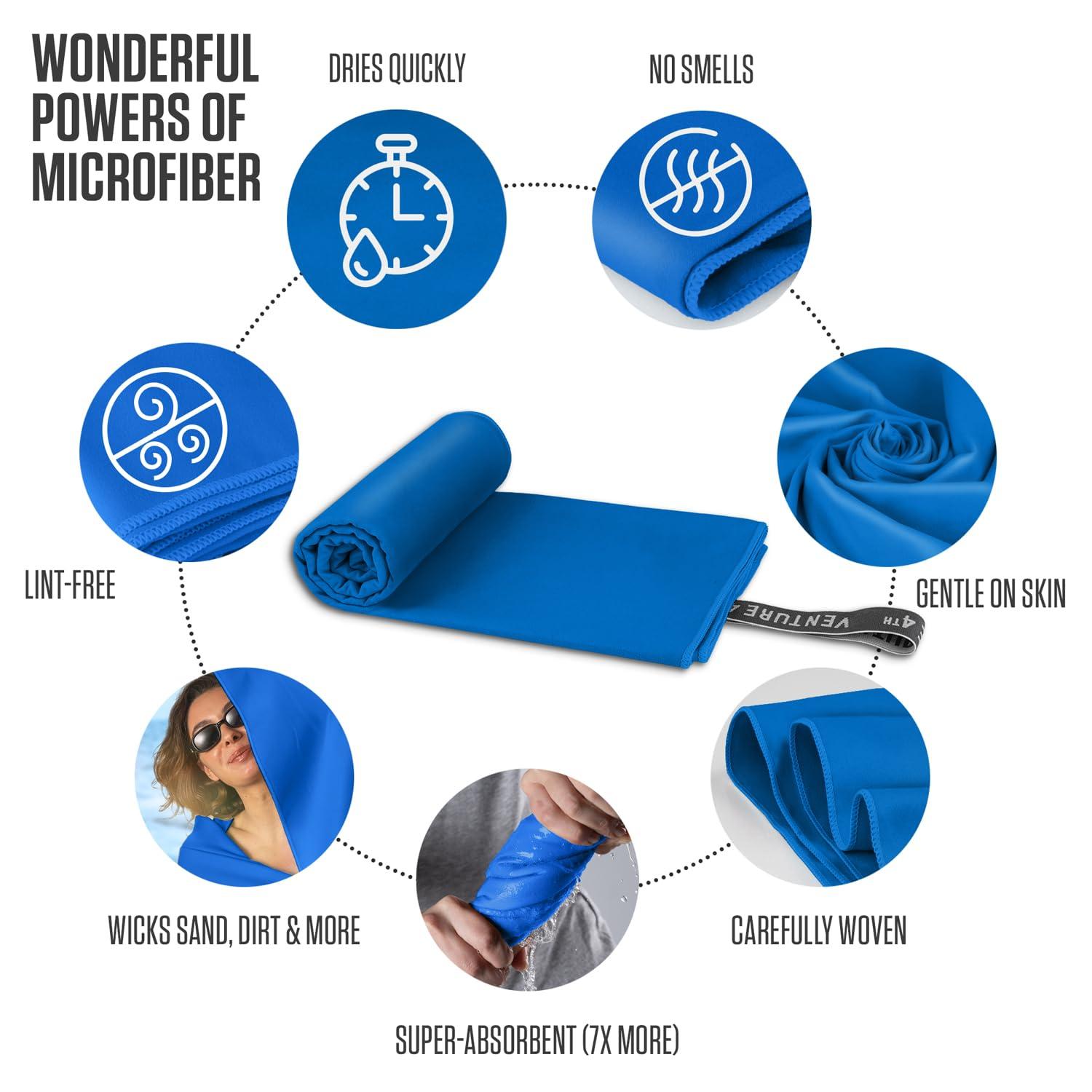 VENTURE 4TH VENTURE 4TH Travel Toiletry Bag & Quick Dry Towel Set - Ideal Travel Bundle for Camping, Hiking, Backpacking and Business Trips - Size M Travel Towel