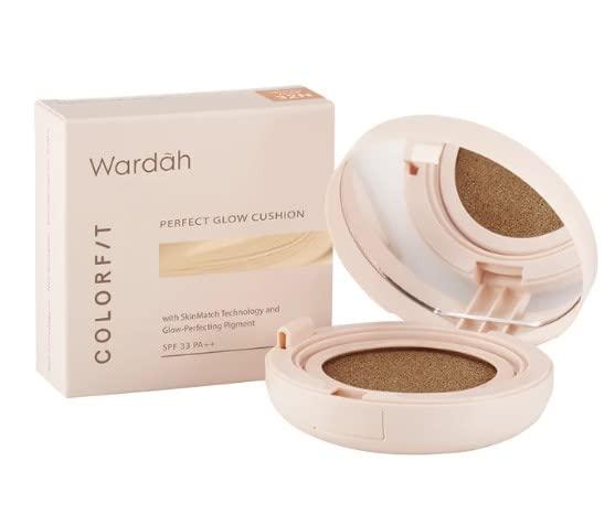 WARDAH WARDAH Colorfit P/Glow Cushion - 32N Neutral Beige 15g - Is a base makeup with glow finish & high coverage that is able to cover black stains & acne scars on the face, 0.5291 Ounce
