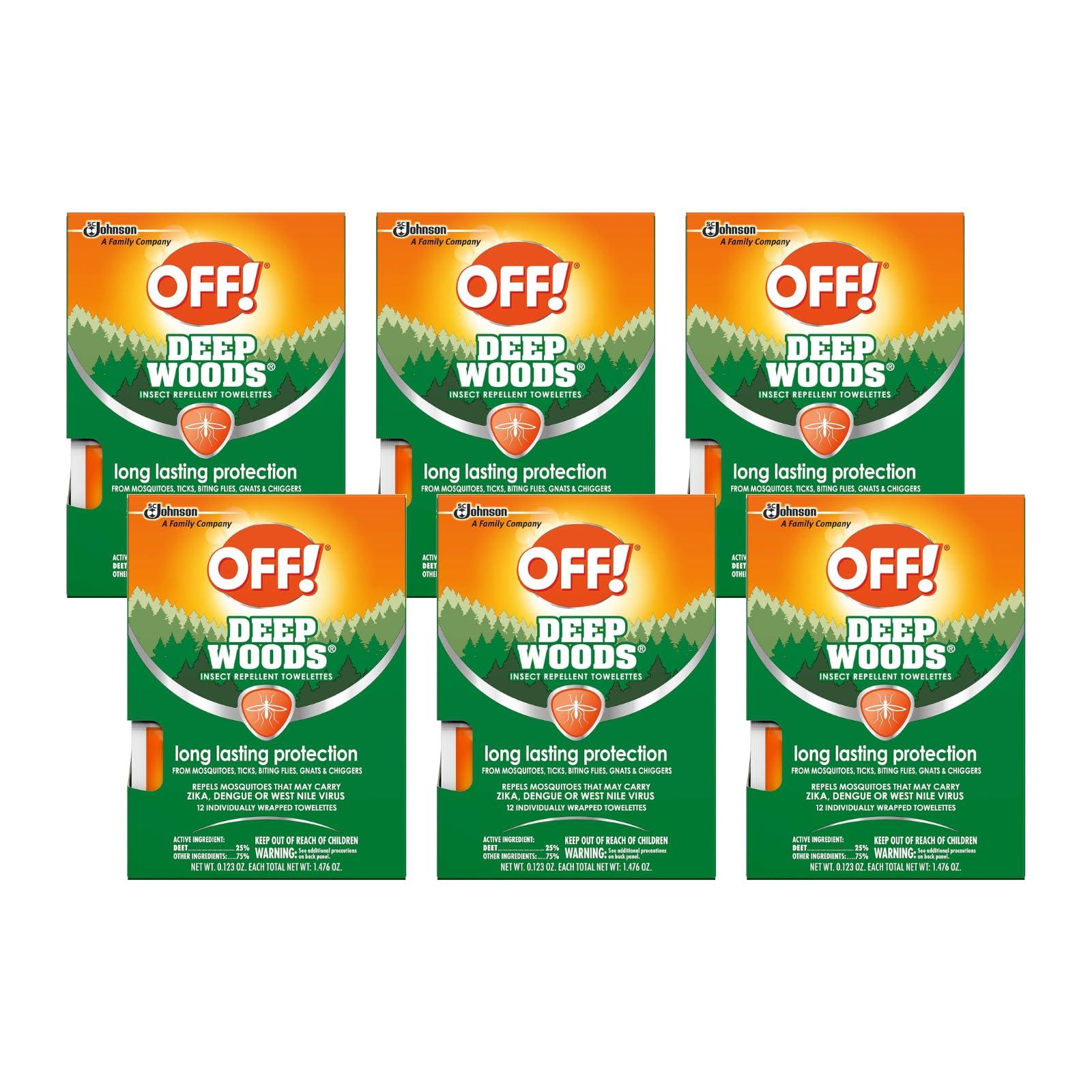 OFF! OFF! Deep Woods Towelettes, 12 CT (Pack - 6)