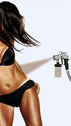 Sun Laboratories by Giesee Sun Labs Sunless At Home Spray Tan Machine for a Golden Glow With Tent, Very Dark Solution (1 Gal.), and Gloves