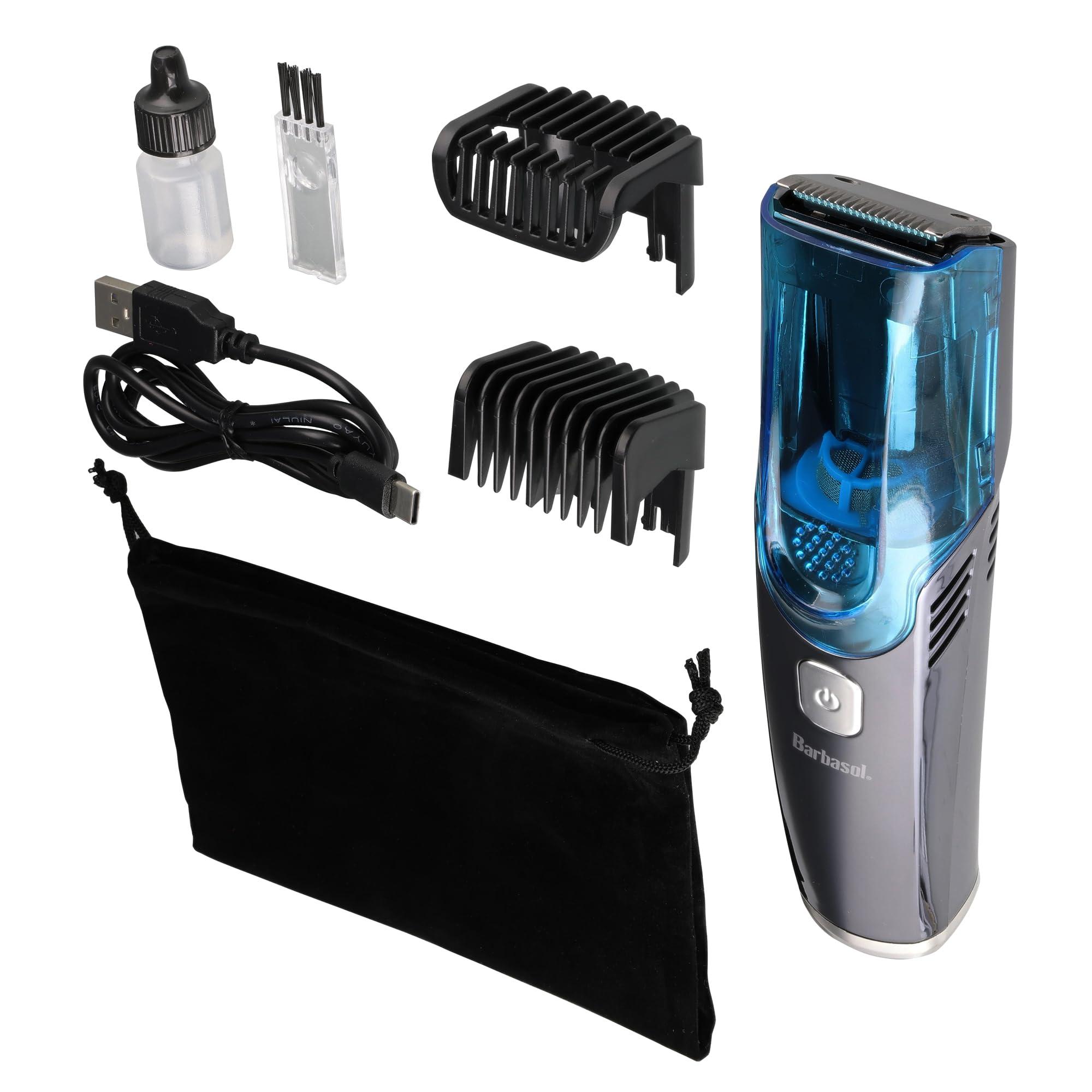 Barbasol Barbasol Vacuum Beard Trimmer for Men, Self-Vacuuming Hair, Beard, Sideburns & Mustache Trimmer with 20 Length Settings, Rechargeable, LED Screen, 90 Minute Run Time