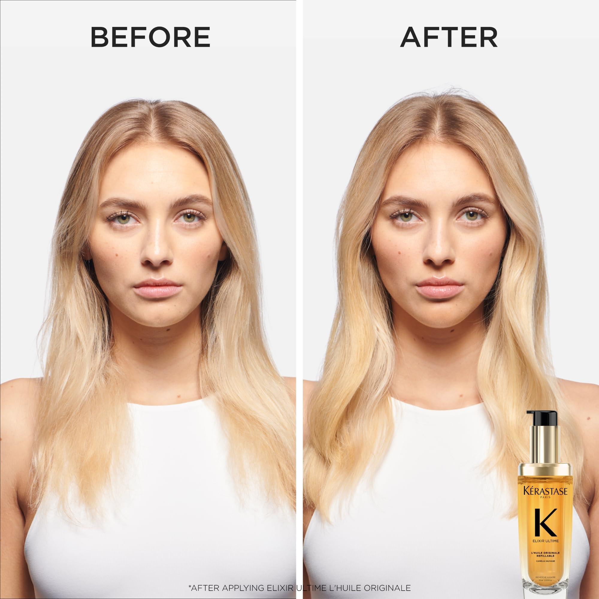 KERASTASE Kerastase Elixir Ultime Travel Size L'Huile Original Hair Oil - Hydrating Oil Serum to Smooth Frizz and Add Shine, Strengthens and Provides Heat Protection, For All Hair Types
