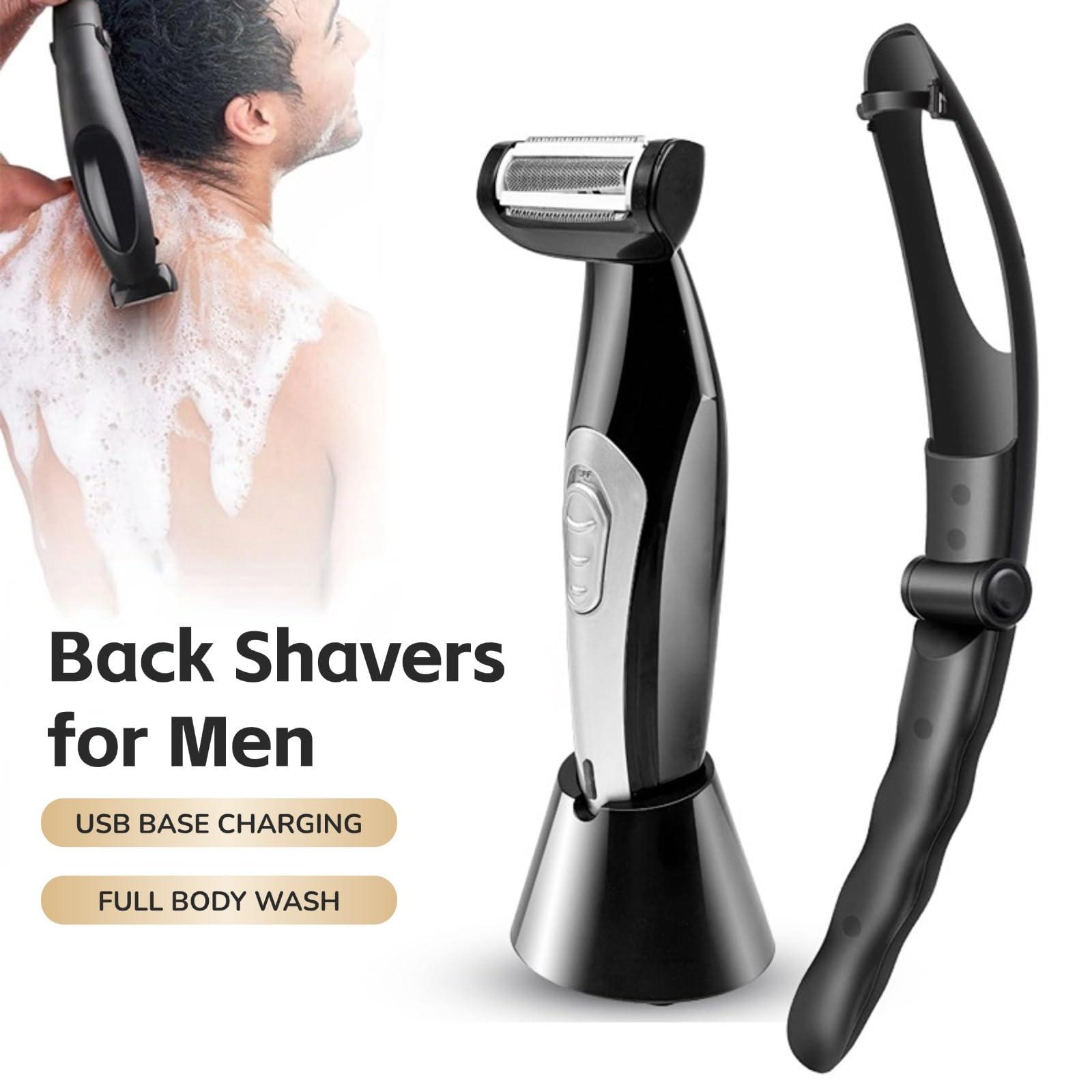 Yoidesu Yoidesu Back Shavers for Men, Body Shaver with Adjustable Extreme Reach Handle, Body Groomers Men\'s Electric Back Shaver with Charging Base, Wet Dry Use Back Groomer