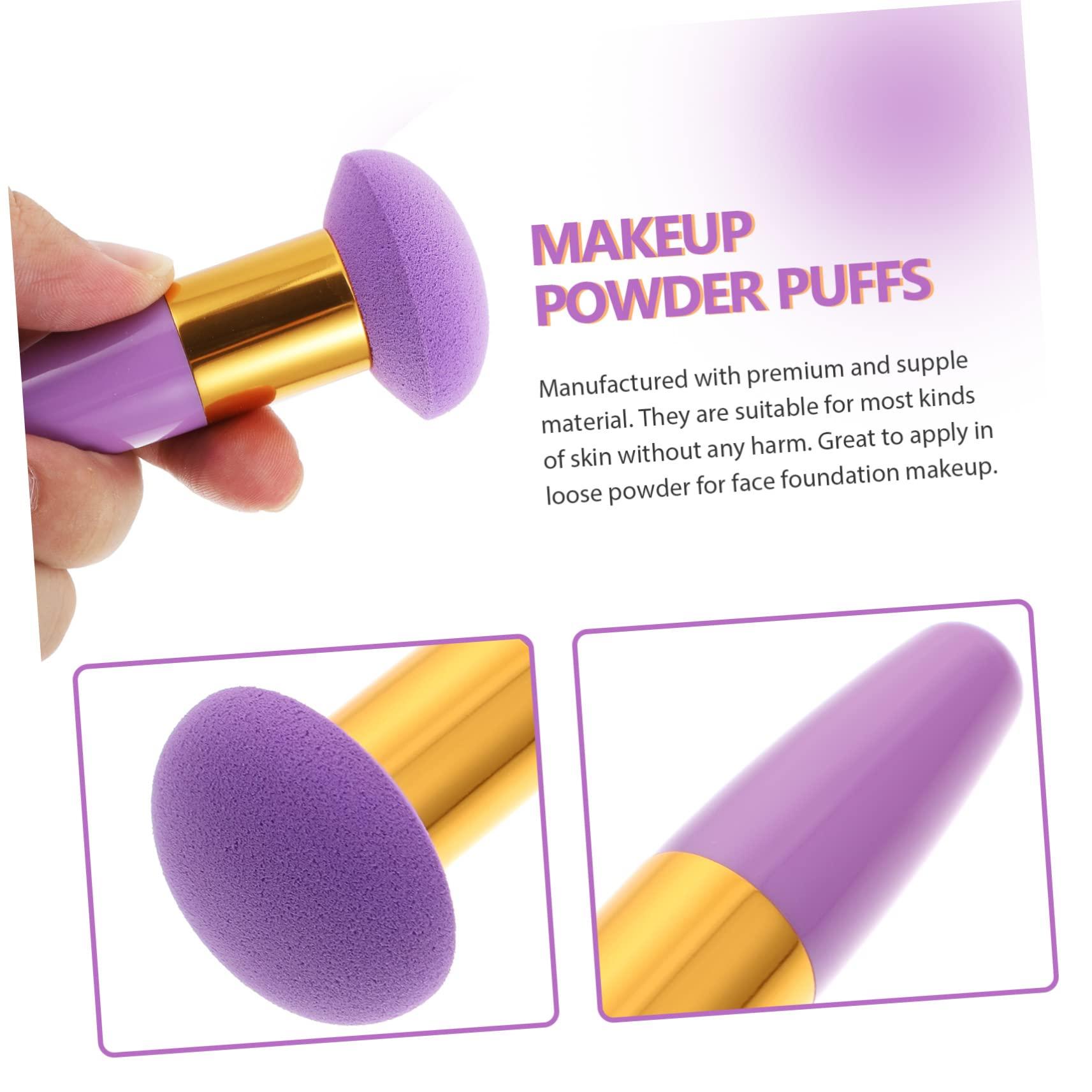 FRCOLOR FRCOLOR 4pcs Beauty Stick Blush Brush Mushroom Makeup Sponge Foundation Sponge Loose Powder Puffs Sponge Stick Face Powder Triangle Makeup Sponges Small Powder Puff Hairy Dry Puff Emulsion