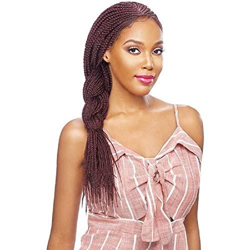 VANESSA VANESSA Tops Diagonal Braid Swissilk Designer Lace Front Synthetic Hair Wig - TDBL BOXY 34 (1B)