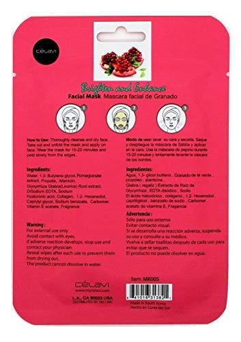 Celavi Celavi Facial Mask Set Korean Essence Sheet Masks (24-pcs, Pomegranate)