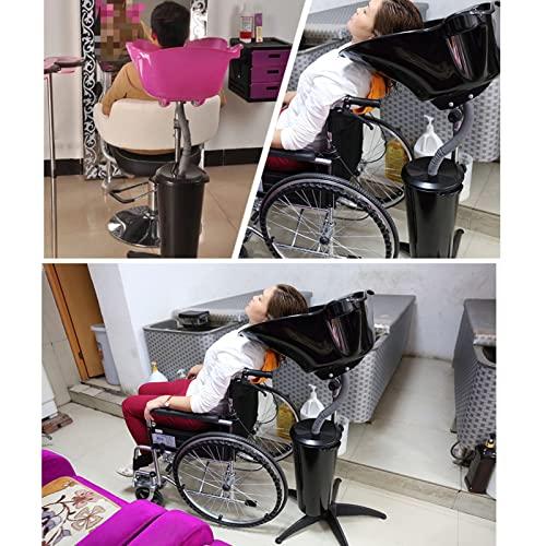 ZJDYDY Portable Mobile Shampoo Bowl, Hair Height Adjustable Shampoo Rinse Basin, Family Barber Beauty Shop Elderly/Pregnant Women Hair Washing Sink,Standing Shampoo Basin Sink with Drain Pipe and Bucket