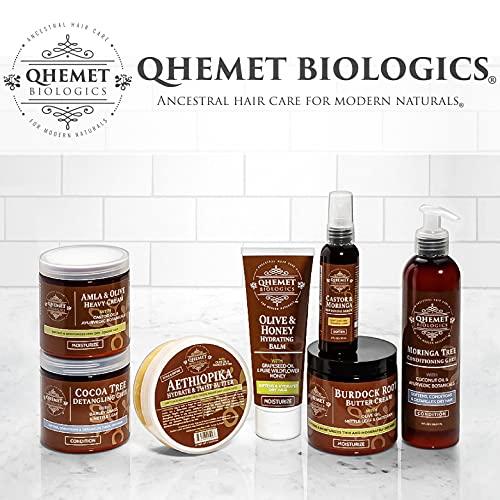 Qhemet Biologics Qhemet Biologics Castor & Amla Nourishing Pomade - Vegan Pomade and Scalp Conditioner with Castor Oil and Amla - Adds Softness, Pliability & Sheen to Locs, Cornrows, Twists & Loose Hair (4 oz)