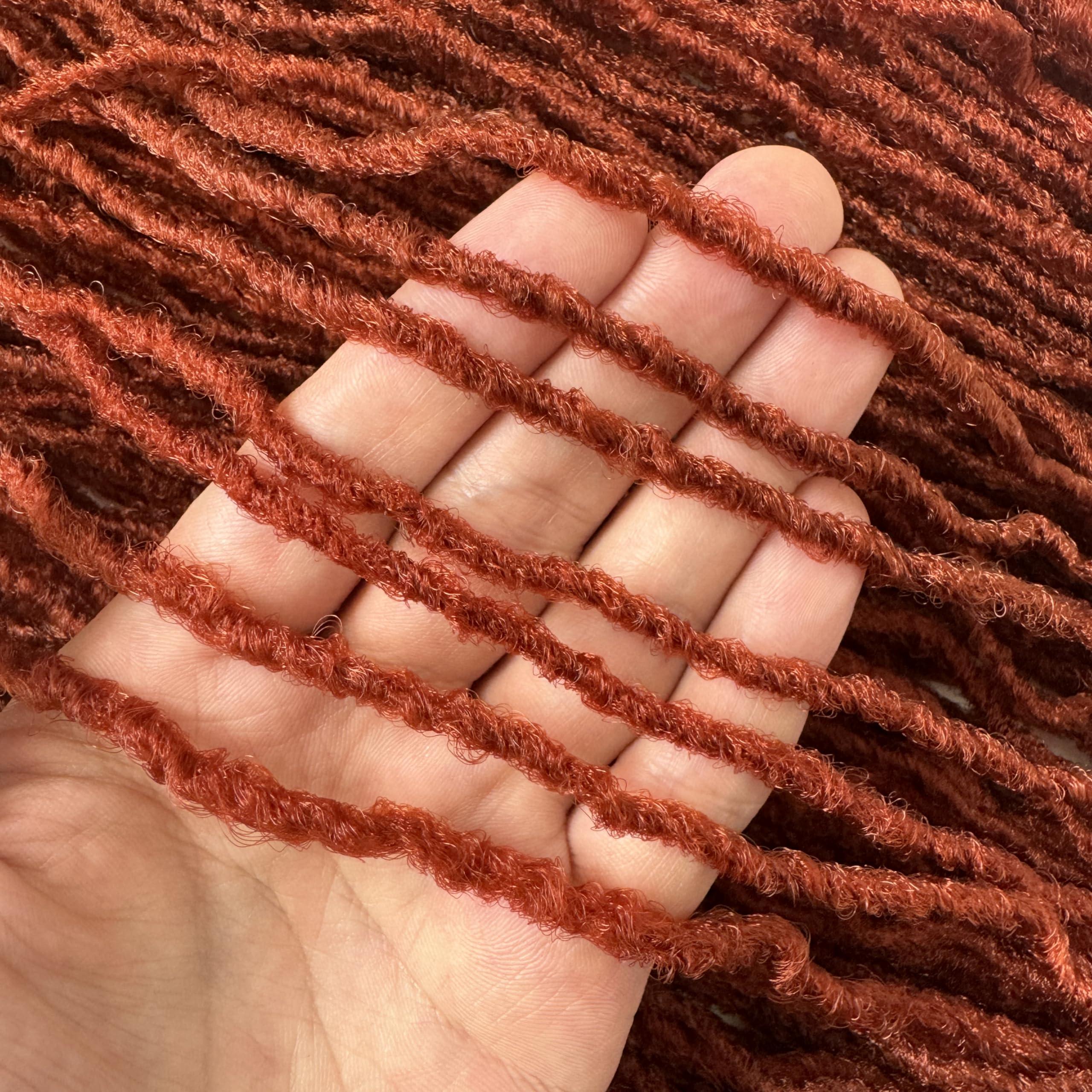 RAYIIS RAYIIS Fuax Locs Crochet Hair Super Lightweight Micro Locs 4 Pack Sister Locs Crochet Hair Synthetic braids Hair Extensions (Ginger, 18 inches)