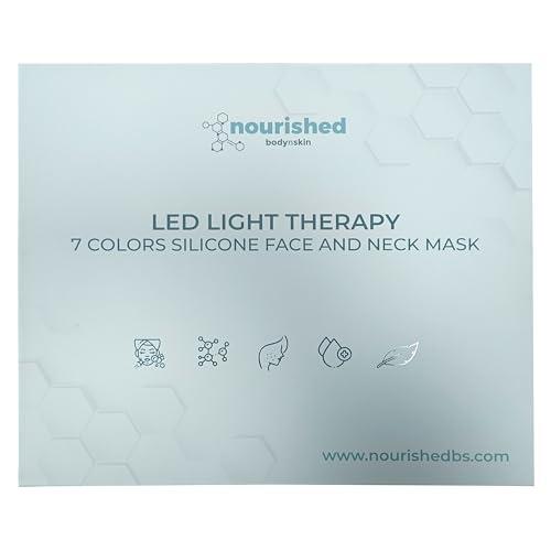 Nourished Bodynskin Nourished Bodynskin LED Light Therapy Face & Neck Mask - Facial Skin Care Device - 7 Colors Red & Blue - Rejuvenation, Anti-aging Product for Wrinkles