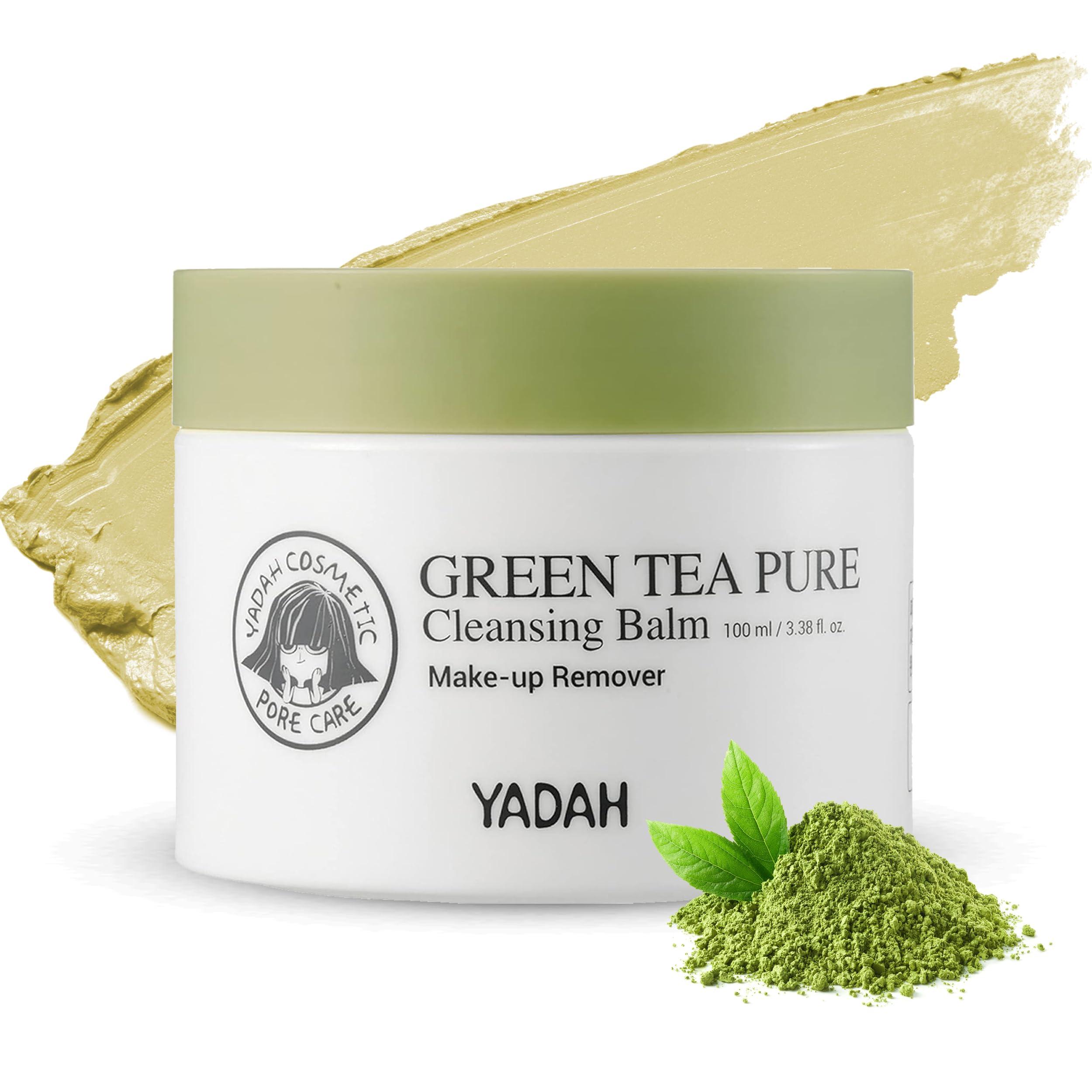 YADAH YADAH Green Tea Cleansing Balm (3.38fl oz) - Makeup Remover, Moisturizing, Residue-Free. Korean Skin Care. Vegan, Hypoallergenic.