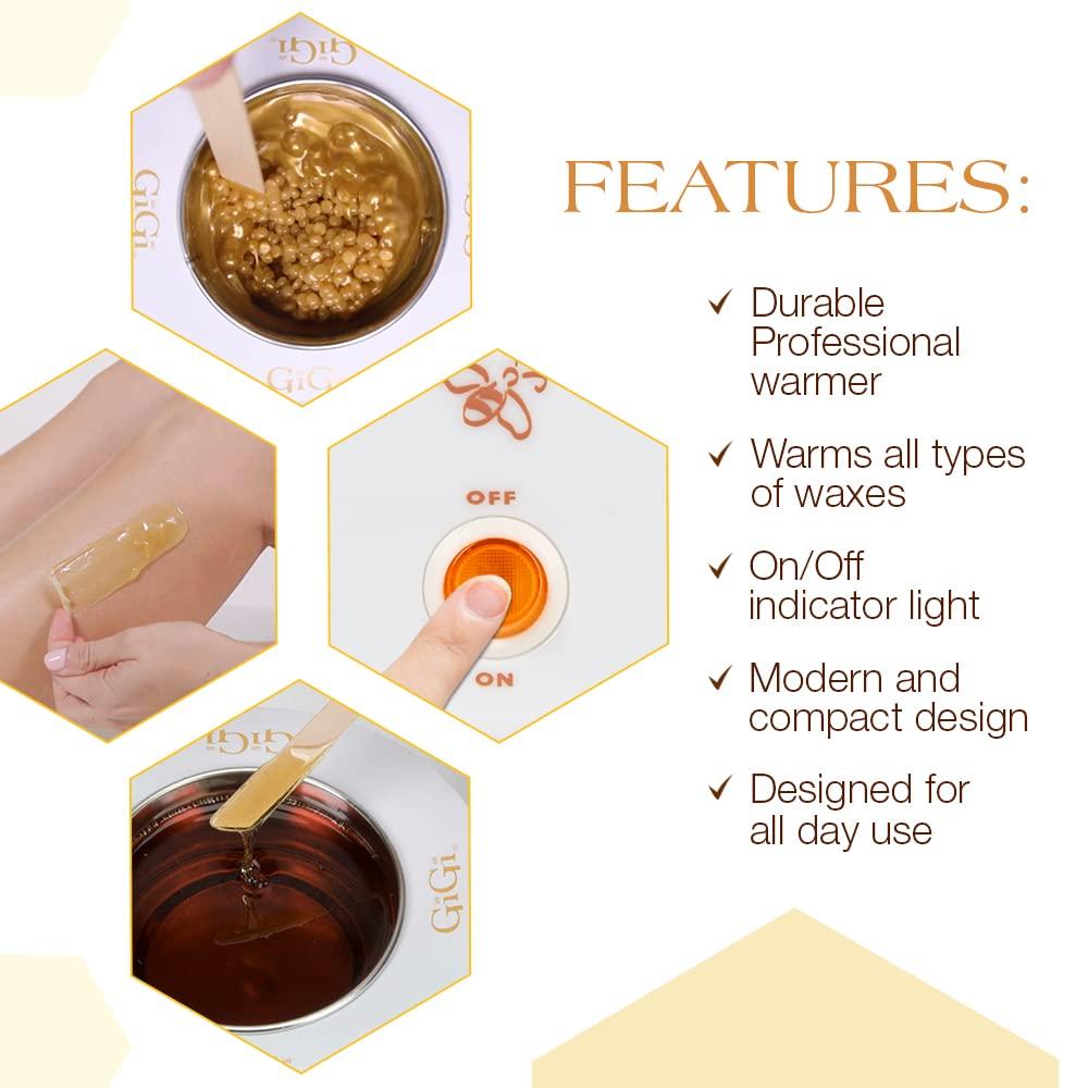 GiGi GiGi Hair Removal Wax Warmer, Space Saver, Compact, Accomodates 8 oz,14 oz, and 18 oz Wax Cans, Ideal for Minimal Waxing Services, 1-pack