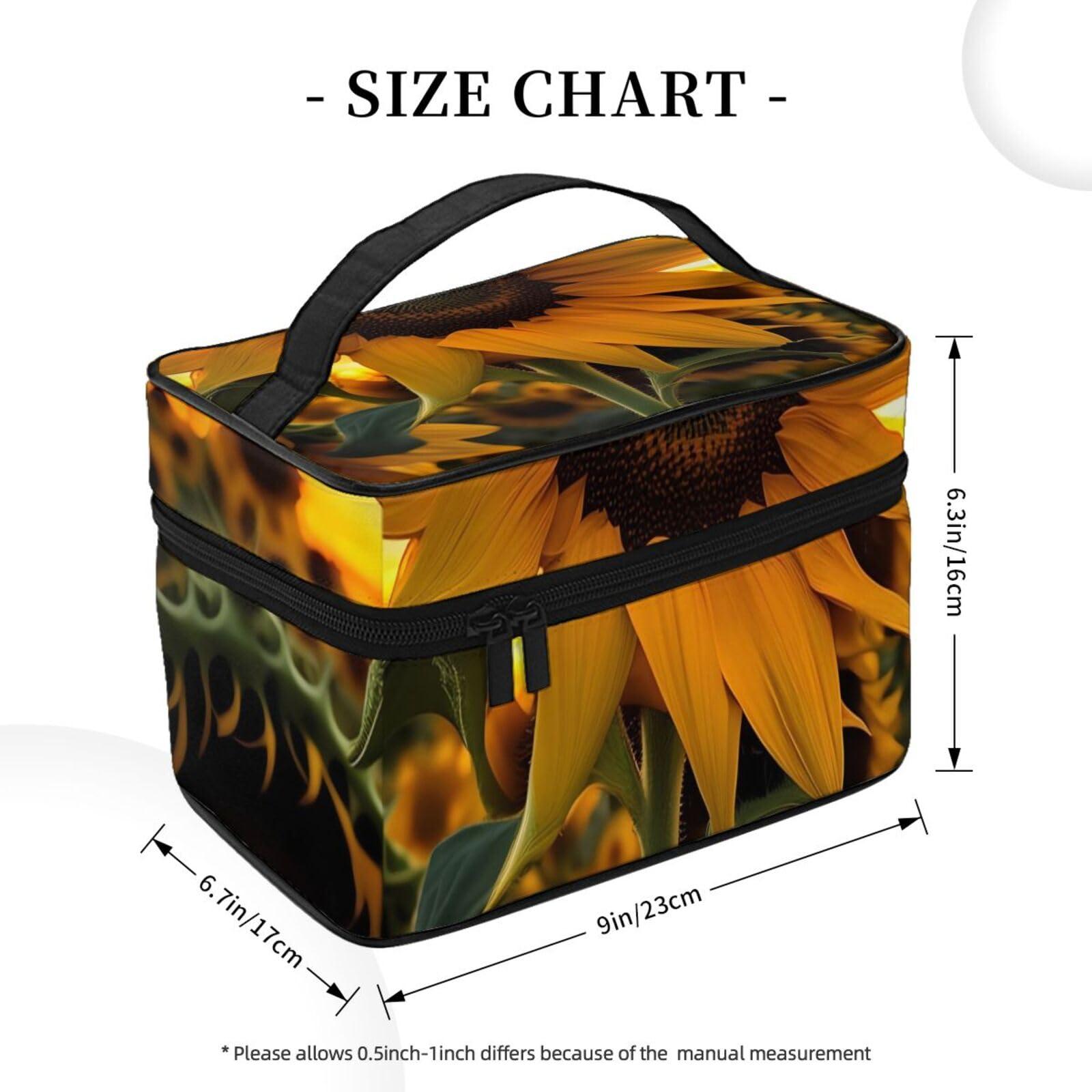 LaMaMe LaMaMe Farm Sunflower Travel Cosmetic Bag Travel Toiletry Bag Cosmetic Bag For Men And Women, Suitable For Cosmetic Toiletries