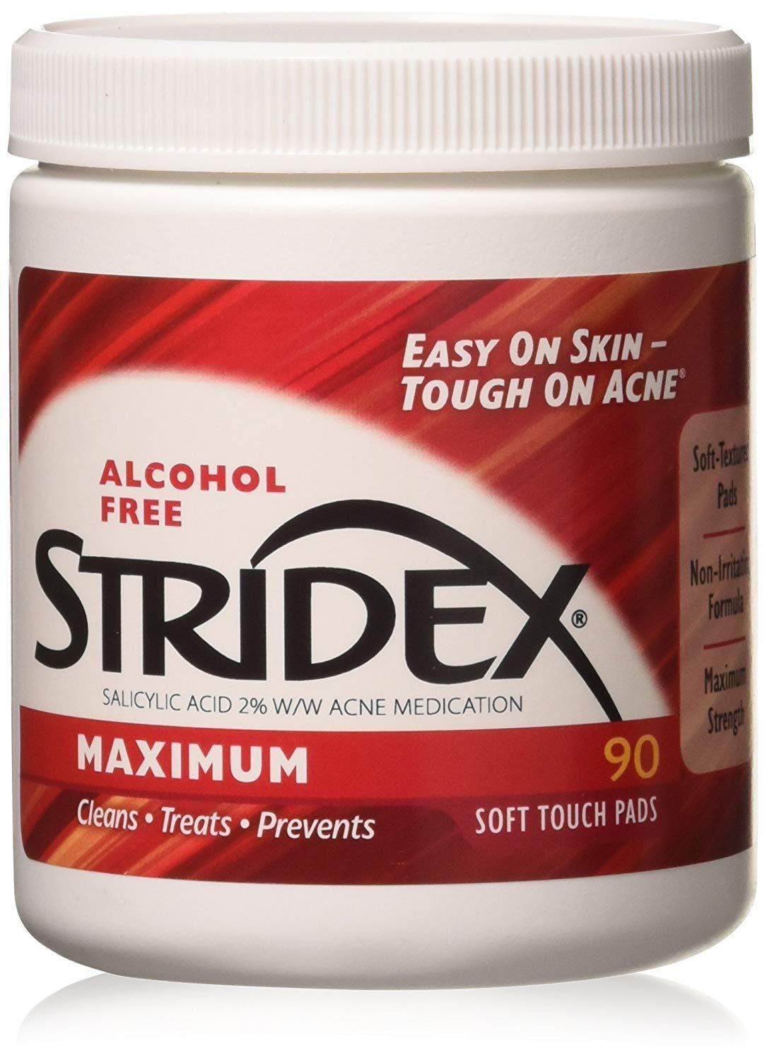 Stridex Single-Step Acne Control, Maximum, Alcohol Free, 90 Soft Touch Pads