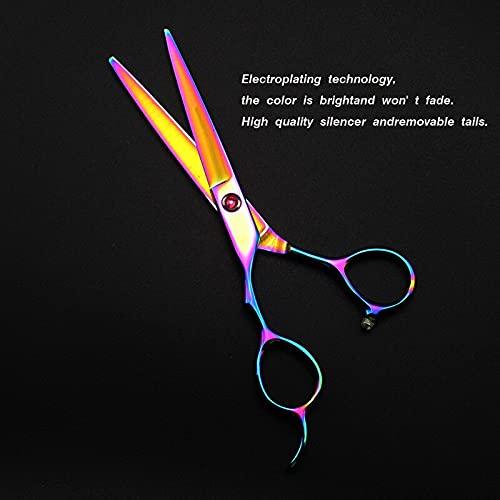 ZZYY Hair Cutting Scissors, Professional japan 440c Rainbow Left handed 6' hair scissors cutting barber haircut thinning shears hairdressing scissors BY ZZYY (Color : Cutting)