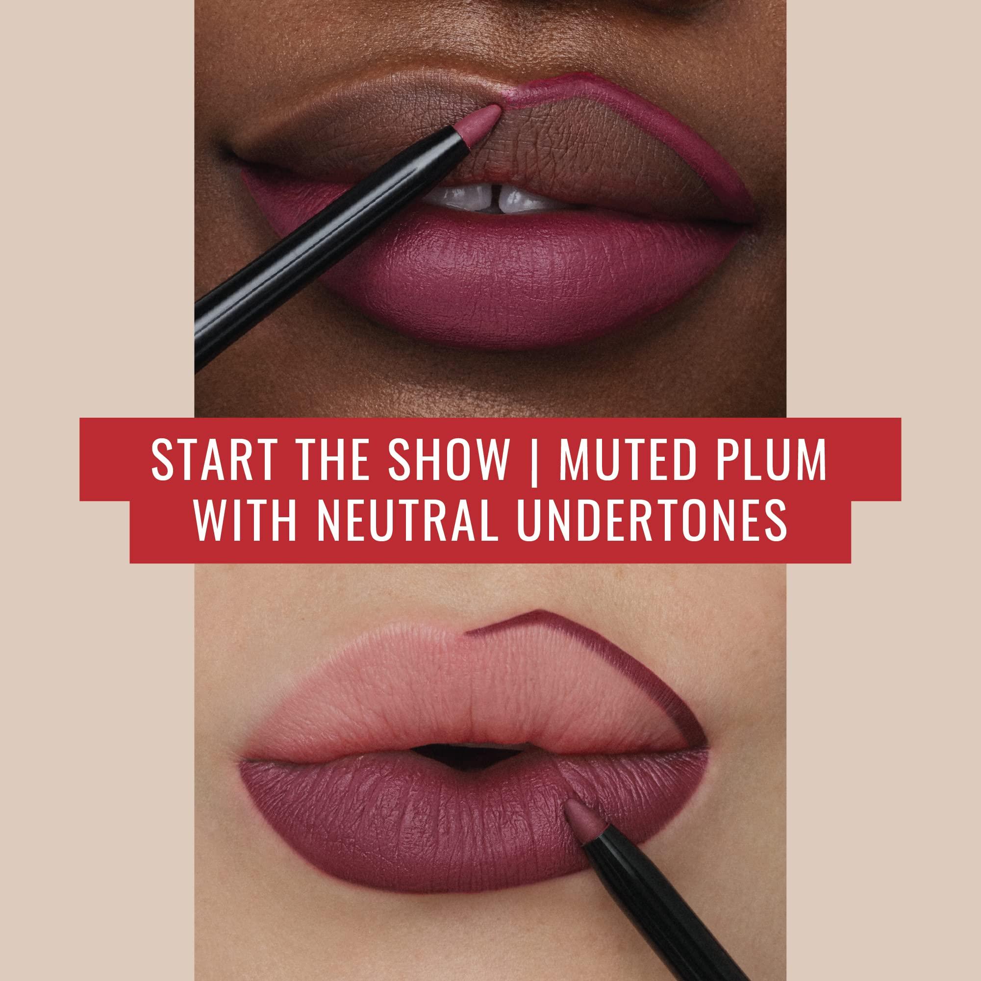 Runway Rogue Runway Rogue Designer Liner Lip Pencil, Matte Muted-Plum Lip-Liner Pencil and Lip-Liner Sharpener, Start the Show