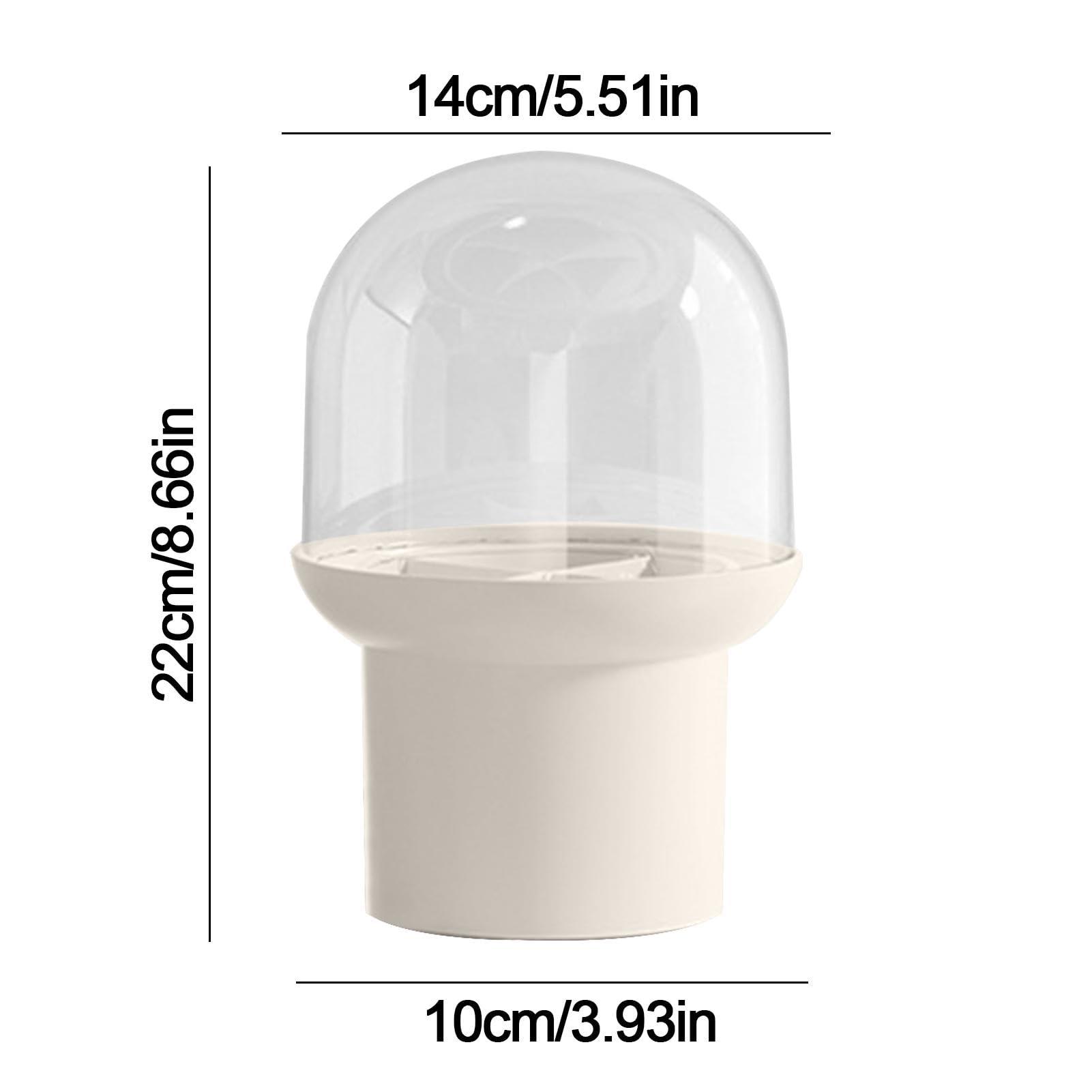 EsEico EsEico Covered Makeup Brush Holder, 360 Rotating Dustproof Make Up Brushes Container, Clear Dustproof Make Up Brushes Cup, Covered Cosmetic Container, Storage Box For Countertop Organization, White