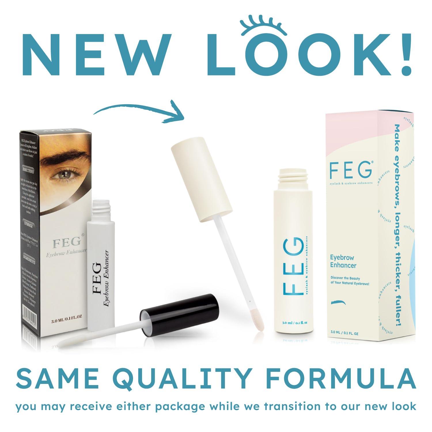 FEG FEG Eyebrow Enhancer Growth Serum for Thicker Brows | Natural Brow Enhancing Serum for Growing and Thickening Eyebrows | Stimulates Natural Growth | 3ml | Single Pack