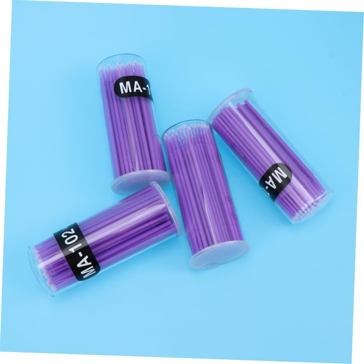 Outanaya Outanaya 400pcs Micro Applicator Brush Disposable Makeup Tools Miniature Painting Brushes Excellent Makeup Tools Facial Tools Gel Kit Remover Eyelash Swabs Eyelash Extension Swabs Purple