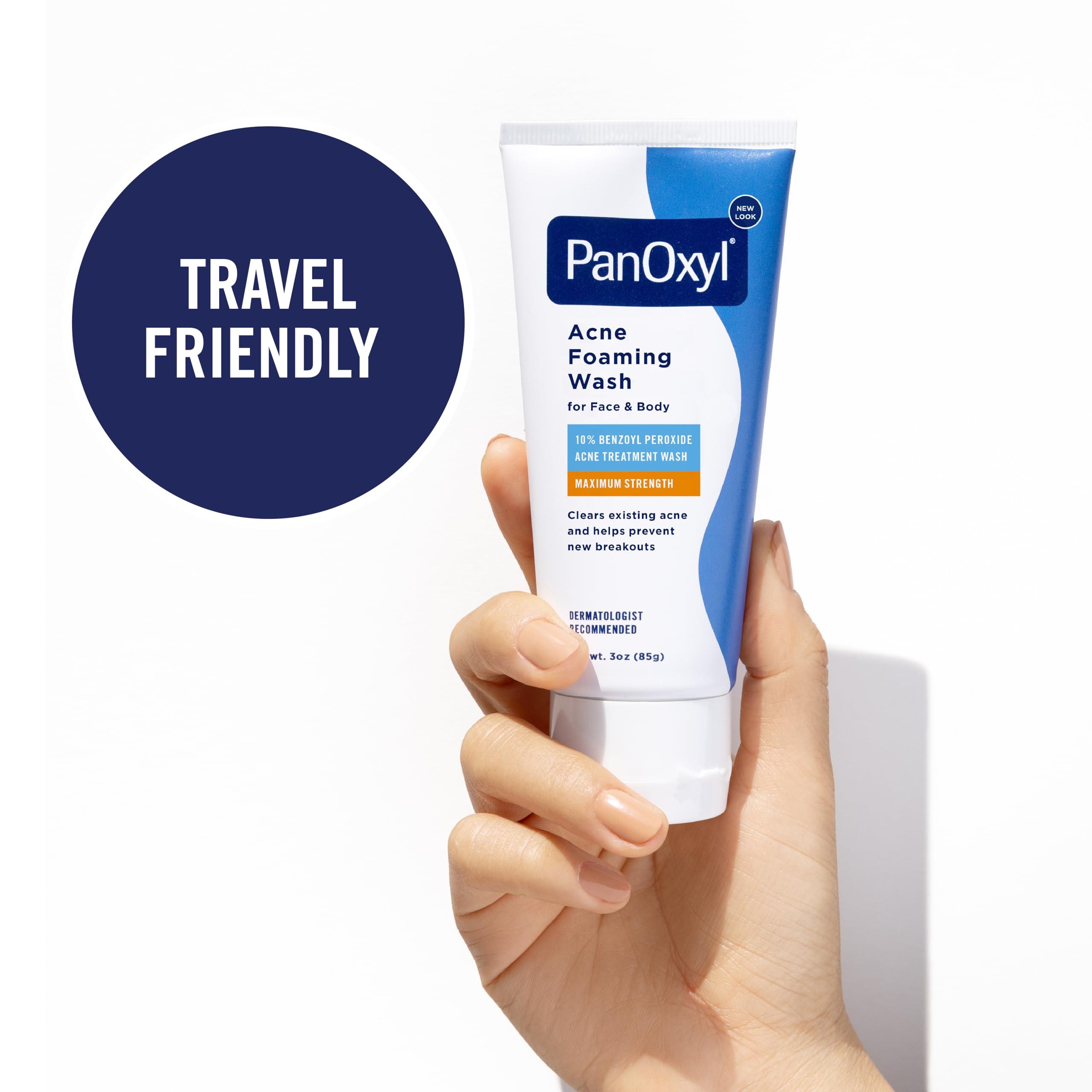 PanOxyl PanOxyl Acne Foaming Wash Benzoyl Peroxide 10% Maximum Strength Antimicrobial, 3 oz. - Travel Size