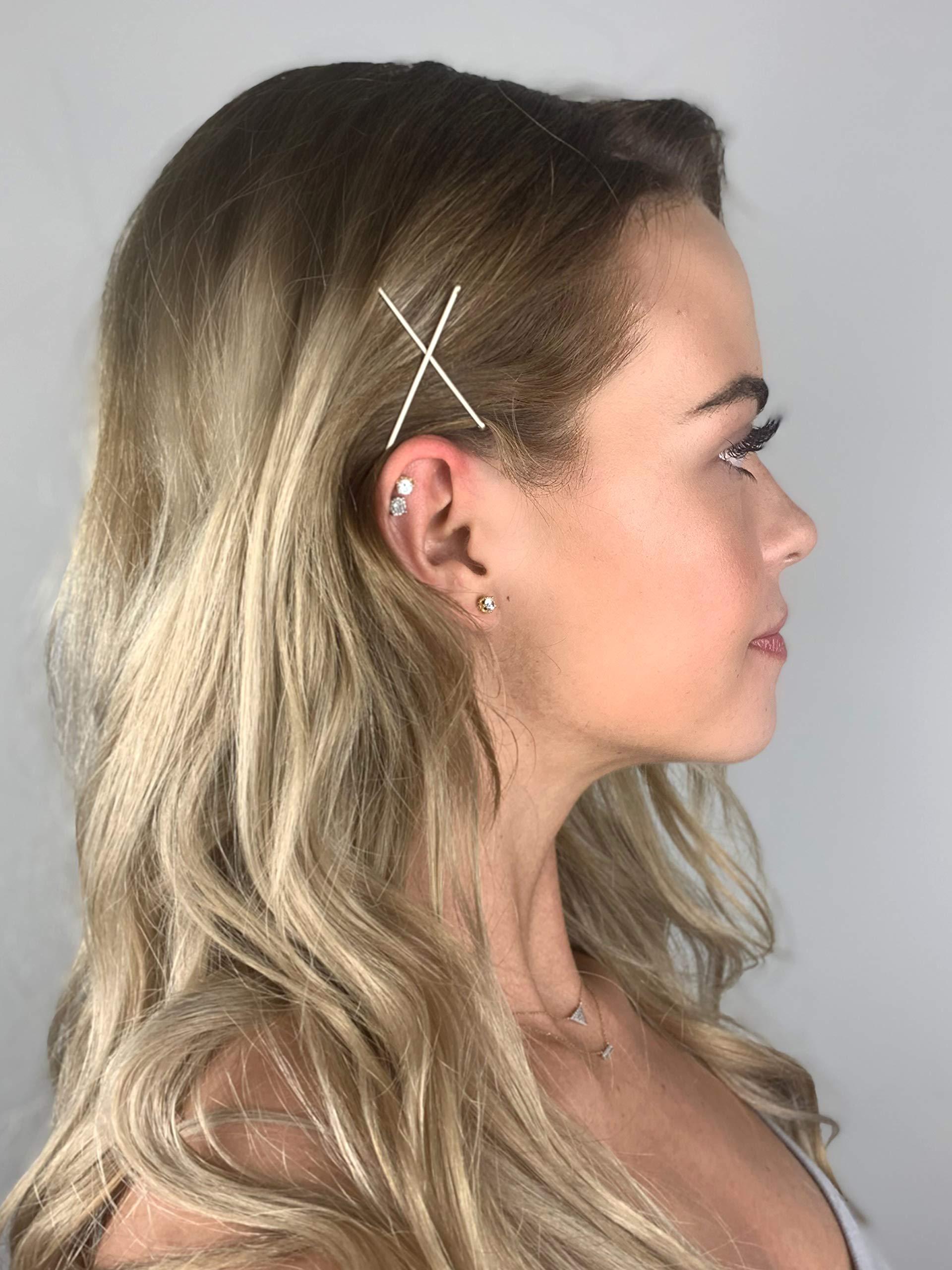 Heliums Heliums Large Bobby Pins - White - 2.5 Inch Extra Long Straight Hair Pins, Enamel Coated - 24 Count