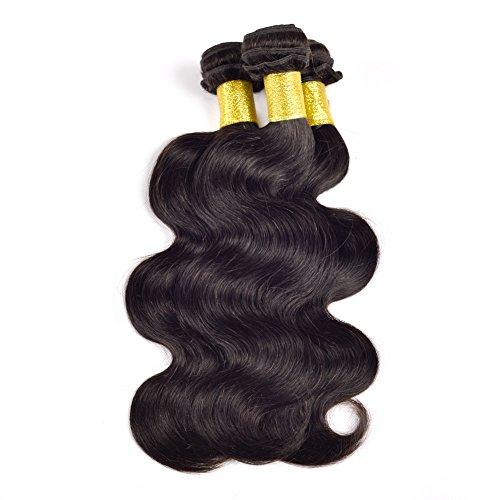 YanT Hair YanT HAIR 8A Grade Peruvian Virgin Body Wave Hair Human Hair Weave 3 Bundles 26 Inches Natural Black Color Pack of 3