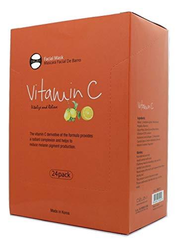 Celavi Cosmetics Celavi Facial Mask Set Korean Essence Sheet Masks (24-pcs, Vitamin C)