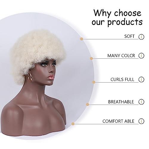 Lotfon Lotfon Wig 70\'s Curly Wigs for Black Women Large Bouncy Fluffy and Soft Natural Looking Afro Kinky Wig 8 Inches (Platinum blonde)