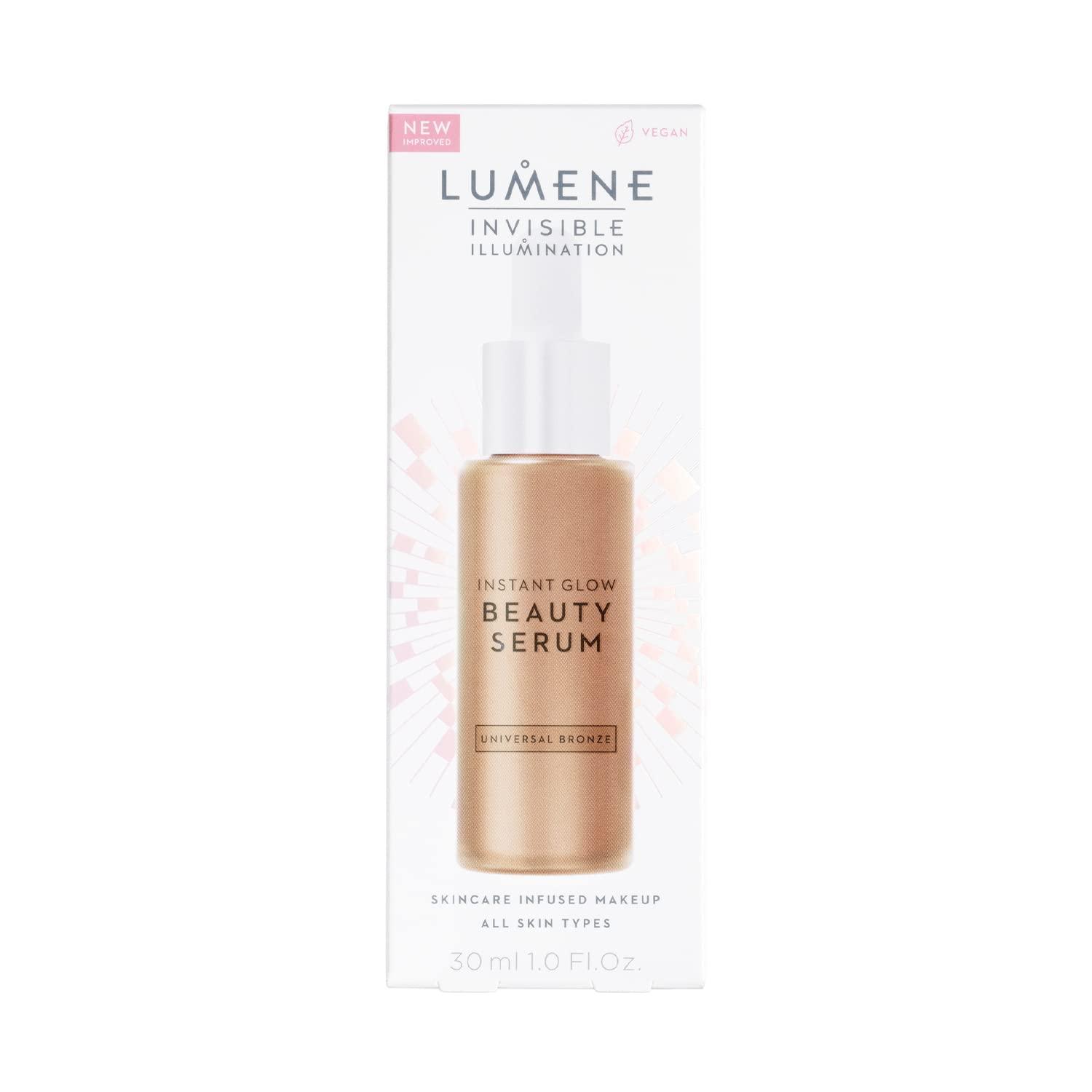 Lumene Lumene Invisible Illumination Instant Beauty Glow Serum - Sheer-Coverage Face Makeup + Brightening Serum - Infused with Nordic Algae and Vitamin E for Instant Radiance - Universal Bronze (30ml)