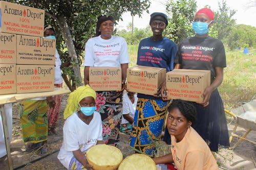 Aroma Depot Raw African Shea Butter 8 oz. Container Ivory/White Grade A 100% Pure Natural Unrefined Fresh Moisturizing. Ideal for Dry and Cracked Skin. Can be use in Body, Hair and Face. (3 PACK)