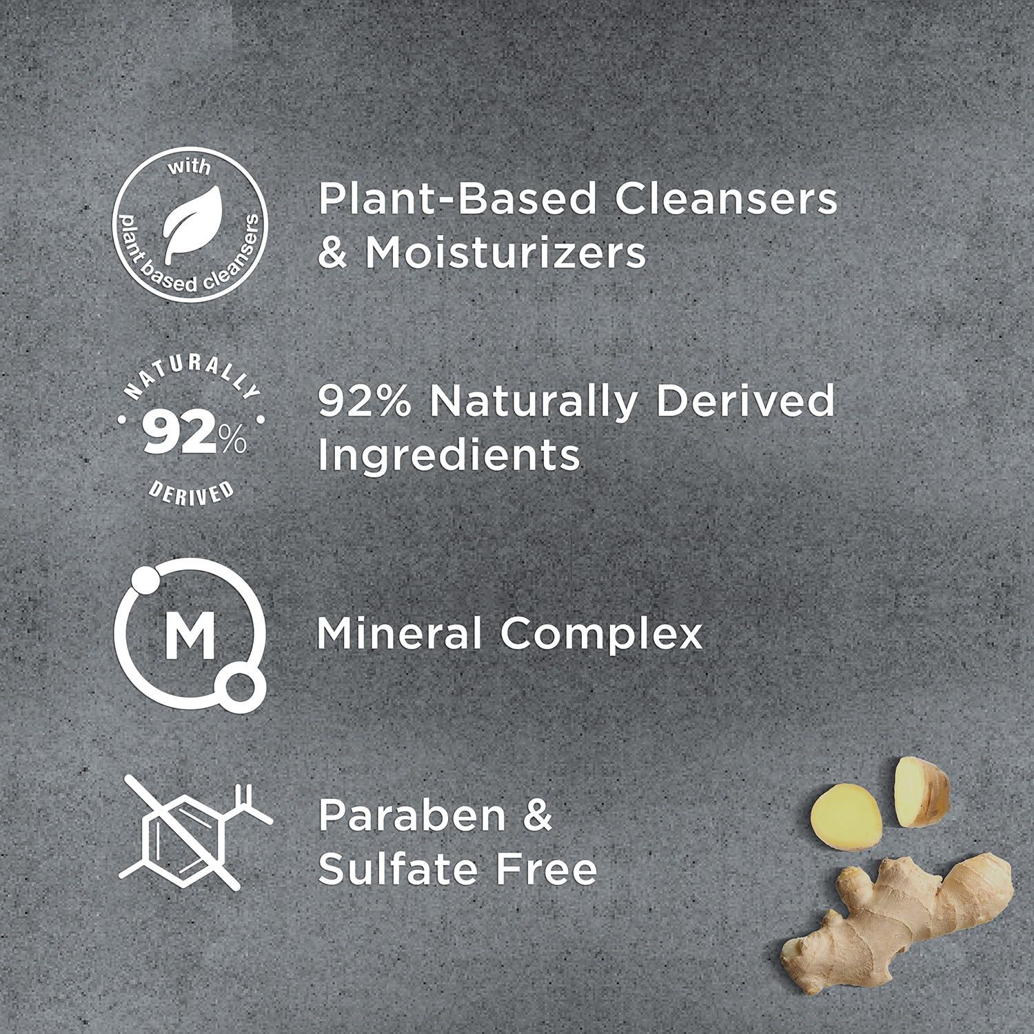 DOVE MEN + CARE DOVE MEN + CARE 2-in-1 Shampoo & Conditioner, Ginger & Coconut Oil, Hydration Mens Shampoo & Conditioner, Sulfate-Free, with Biotin & Zinc for Strong, Healthy Hair, 17.5 Oz (Pack of 4)