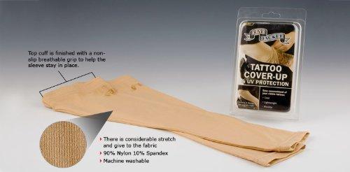 Tatjacket Tatjacket Tattoo Cover Up Concealer Sleeve, Full Arm coverage, UPF 50 Protection, Slip Free- (Unisex) (2-Pack) - MEDIUM TAN