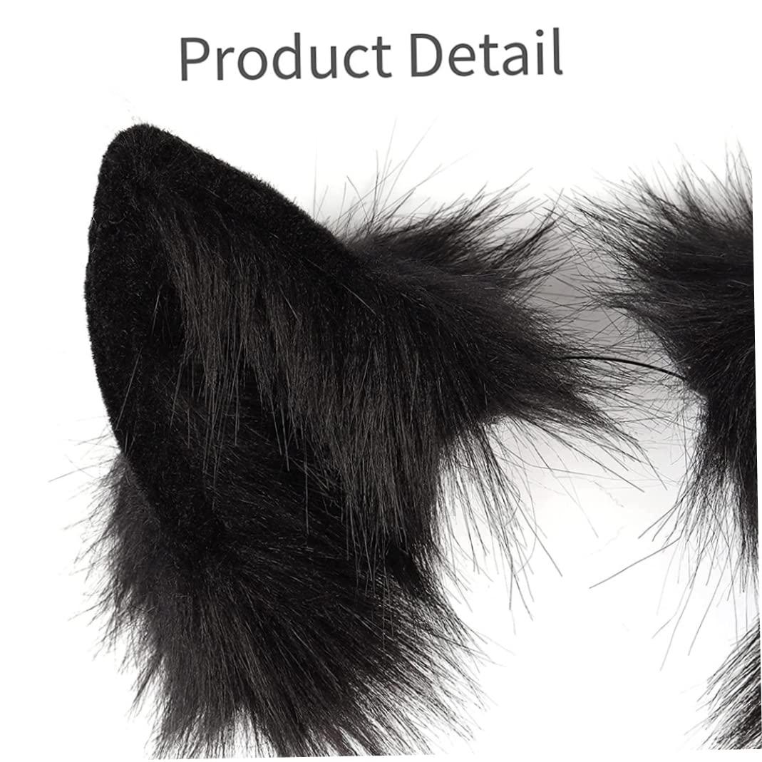 Gcroet Halloween Cat Ears Headband, Fashion Cat Ears Hair Hoop, Cute Cat Ears Hair Band for Women Girls Cat Cosplay Halloween Headwear Fancy Dress Party Black