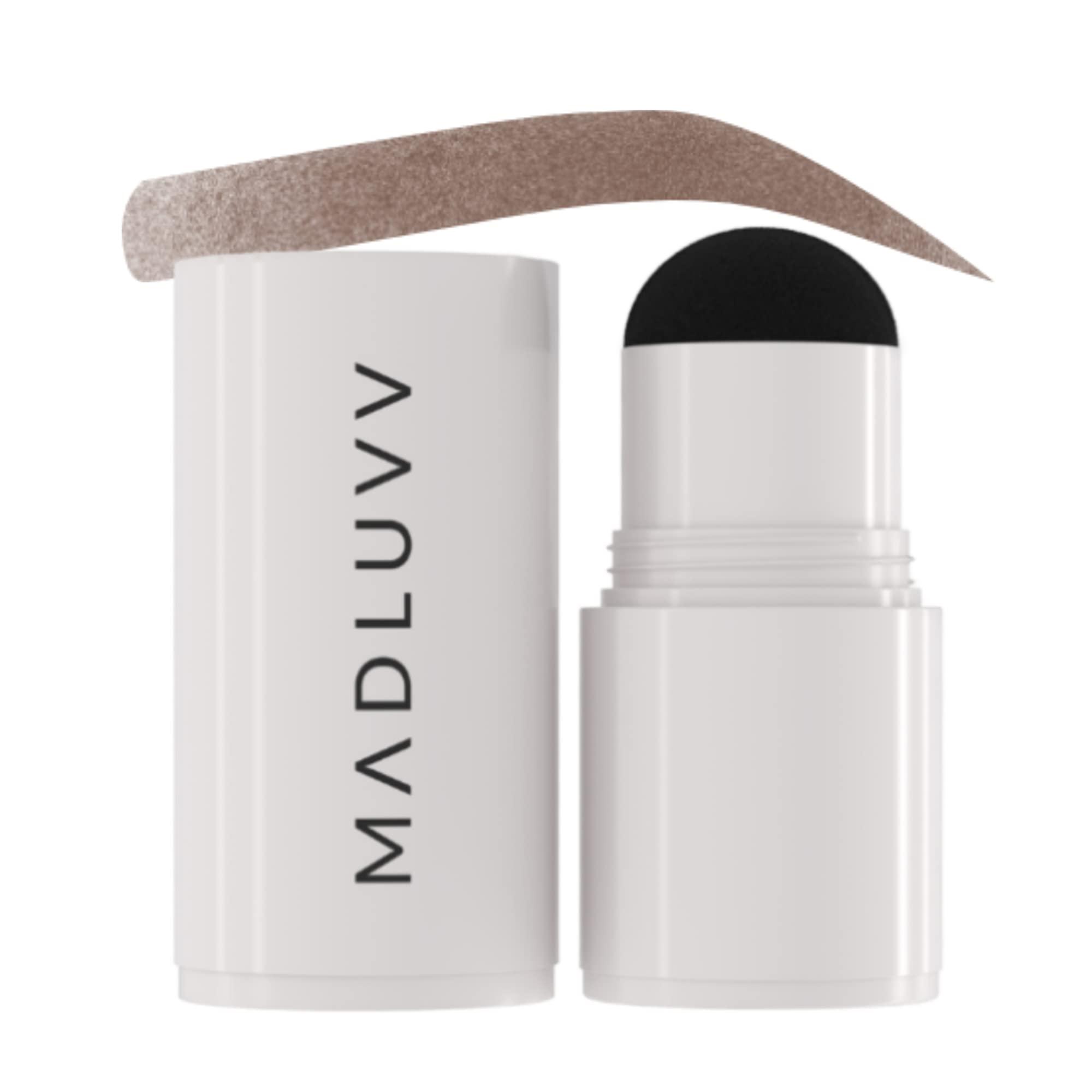 MADLUVV MADLUVV Brow Stamp Refill* - Color Stamp for Brows & Root Touch Up for Women & Men, Instantly Conceal Hair Loss, Grey Hair, Thinning Hair with Stain-Proof/Smudge-Proof Powder Formula (Medium Brown)