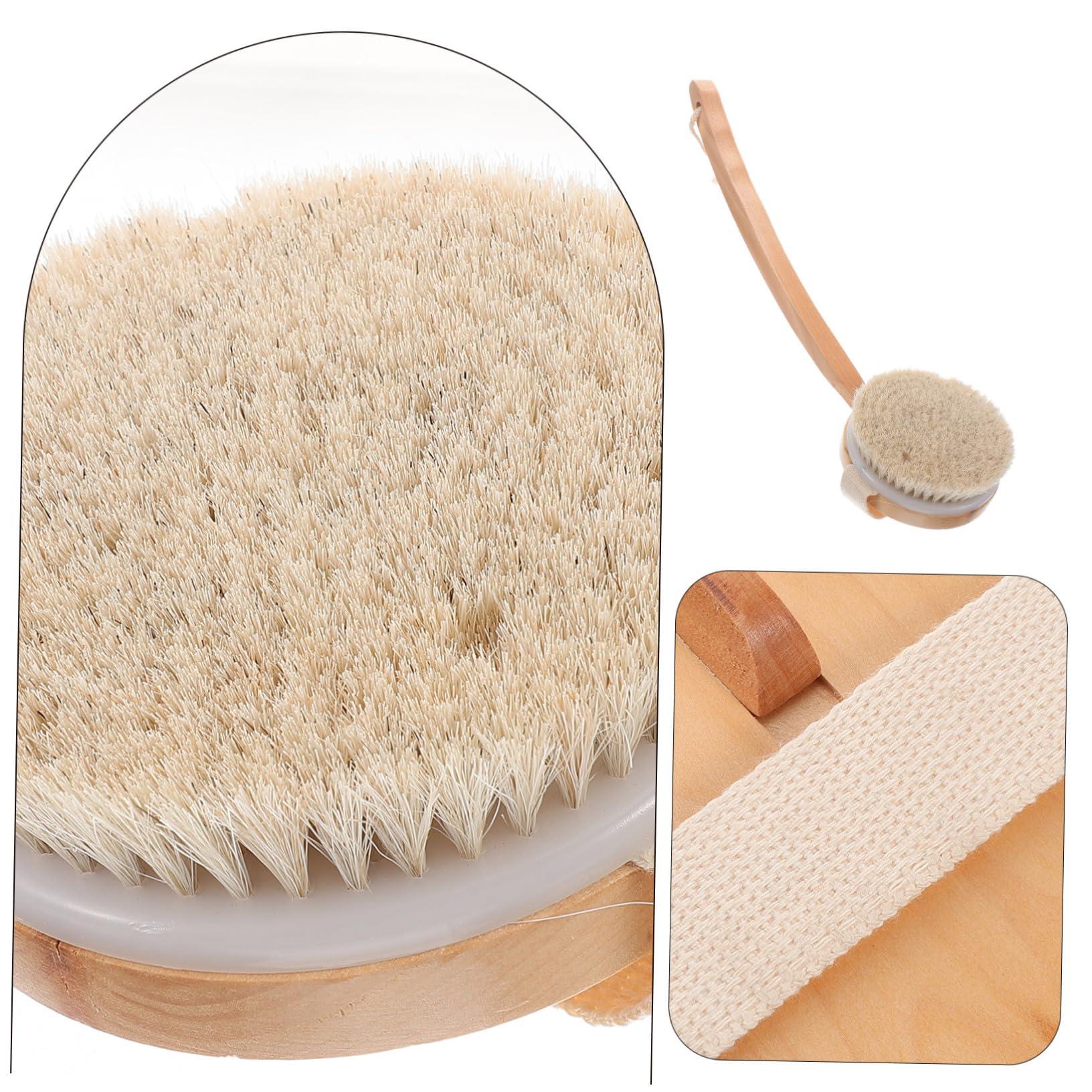 FOYTOKI FOYTOKI Wooden Handle Bath Brush Back Washer for Shower Bathroom Bath Brush Back Scrubber Long Handle Bath Brush Long Handle for Shower Back Scrubber for Shower for Men Back Brush