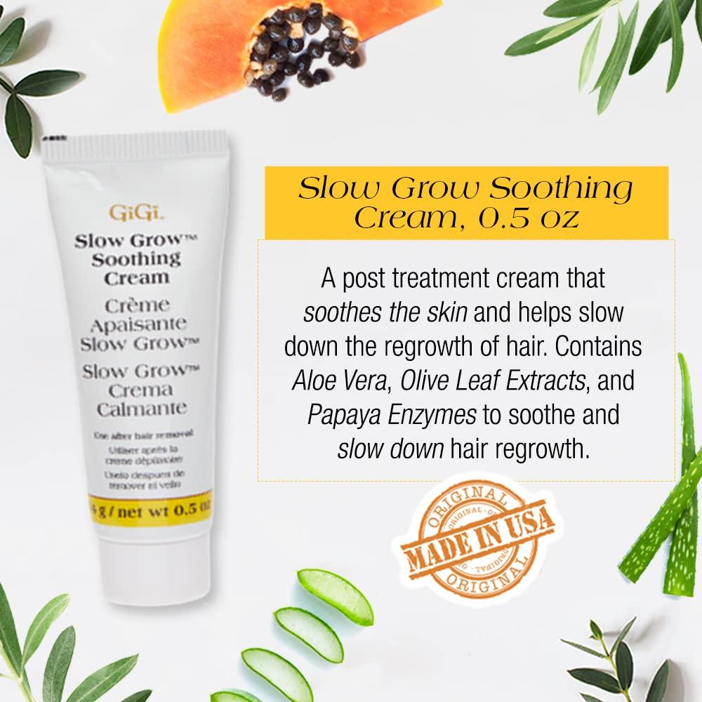 GiGi GiGi Hair Removal Cream for the Face - 1 oz, and Slow Grow Soothing Cream - 0.5 oz, Hair Removal Kit for Sensitive Skin, 1-pack