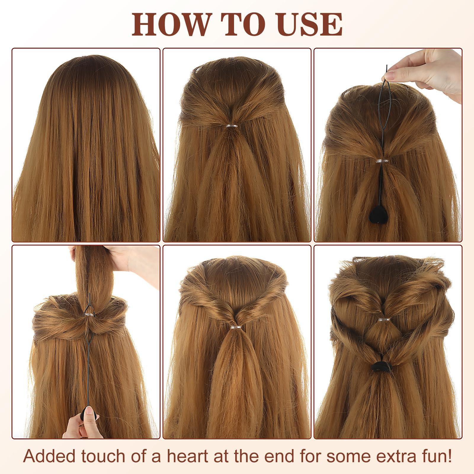 Teaaha 16PCS Hair Beader Tool Automatic Quick, Colorful Loading Beads on Hair Braids Beading Kit, Bead Threader Ponytail Maker Styling Hair Tail for Kids and Girls, Creating Beaded Hairstyles Effortlessly