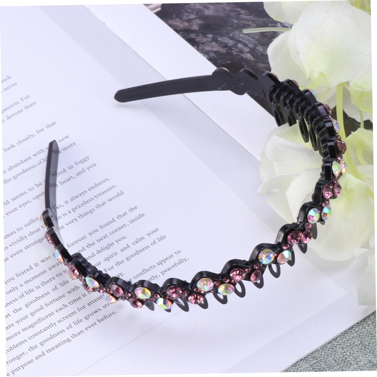 NOLITOY NOLITOY Toothed Hair Crystal Teeth Comb Headband Wave Hair Accessories for Women and Purple + AB Stylish Hair Beauty Tools for Everyday Use