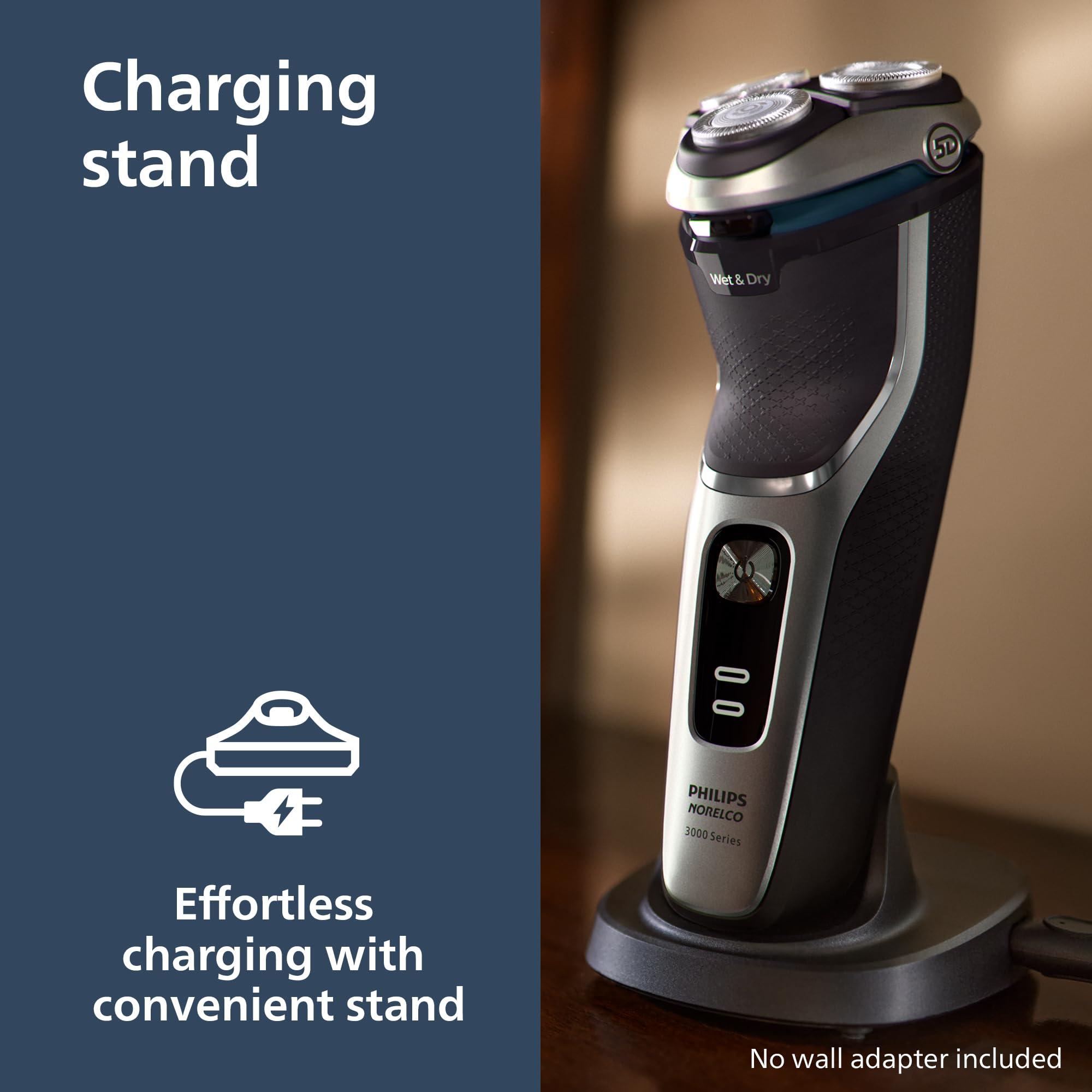 Philips Norelco Philips Norelco Shaver 3900, Rechargeable Wet & Dry Electric Shaver with Pop-up Trimmer, Charging Stand, Travel Storage Pouch, Protective Cap, Space Gray, S3341/92