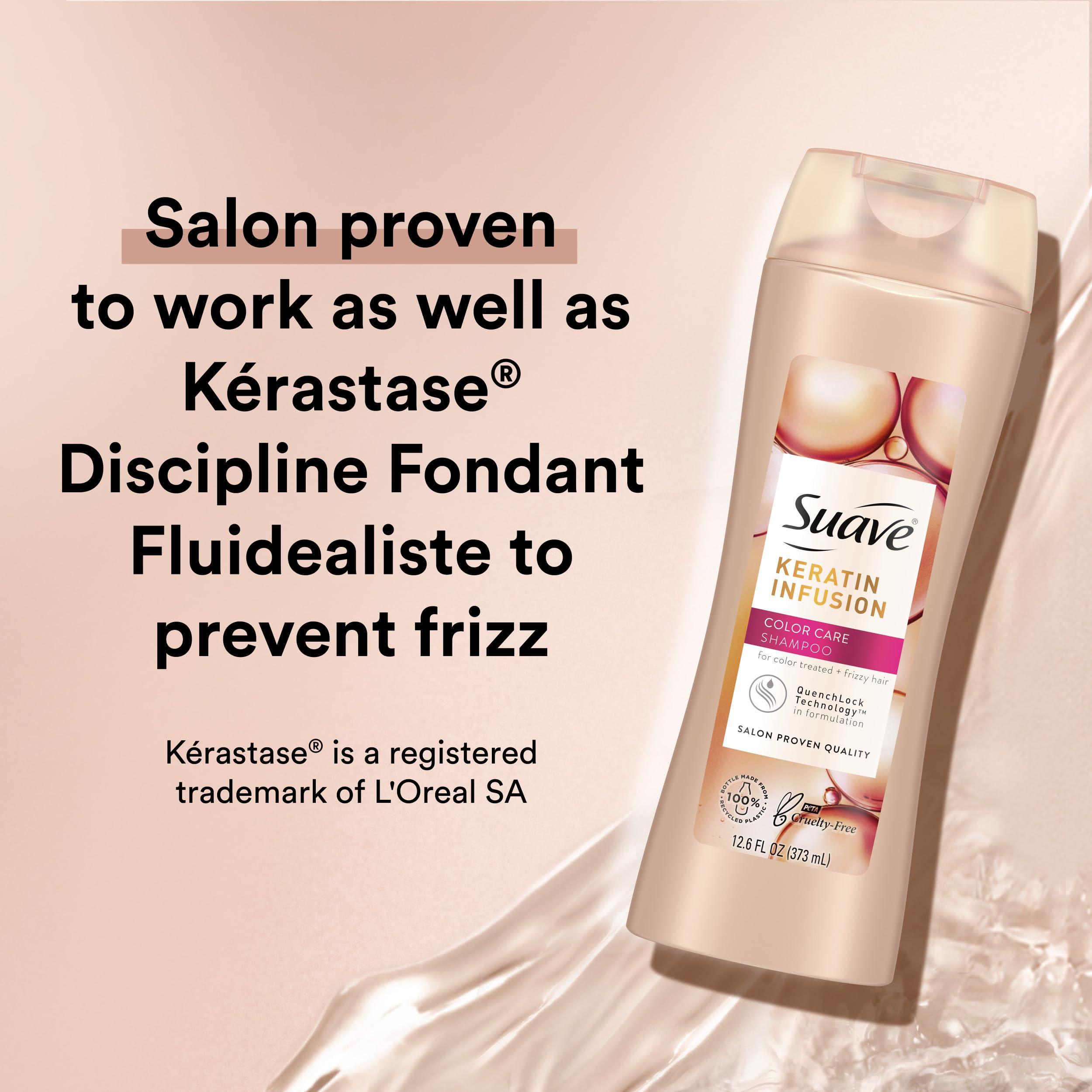 Suave Suave Shampoo and Conditioner Set, Keratin Infusion, Color Care Keratin Hair Treatment, Detangler & Frizz Control, 12.6 Oz Ea (2 Piece Set)