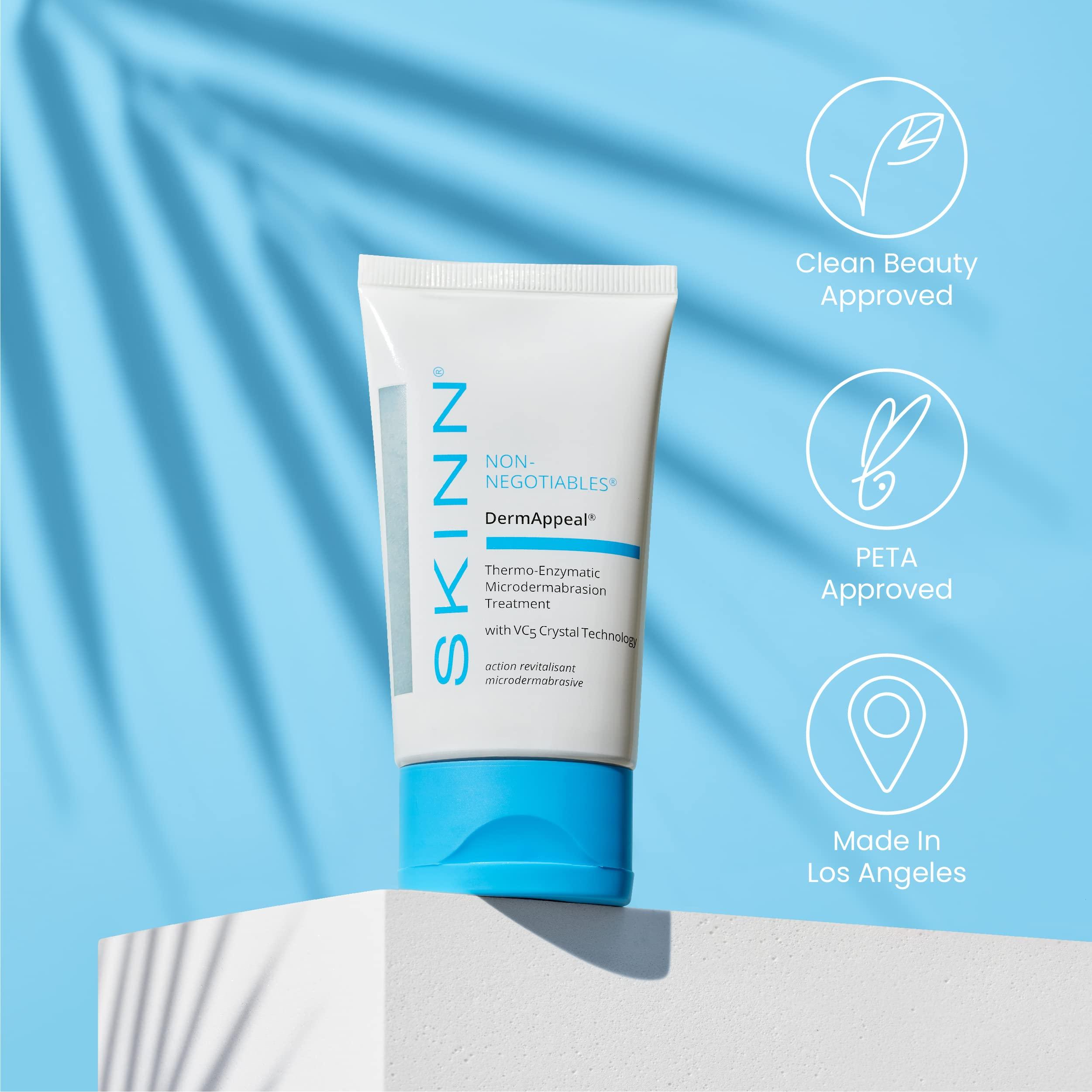 SKINN SKINN DermAppeal Microdermabrasion Treatment for Smoother, Brighter, and Clearer Skin, 1oz - Exfoliating Facial Scrub Removes Dead Skin and Smooths Wrinkles and Fine Lines for Flawless, Glowing Skin