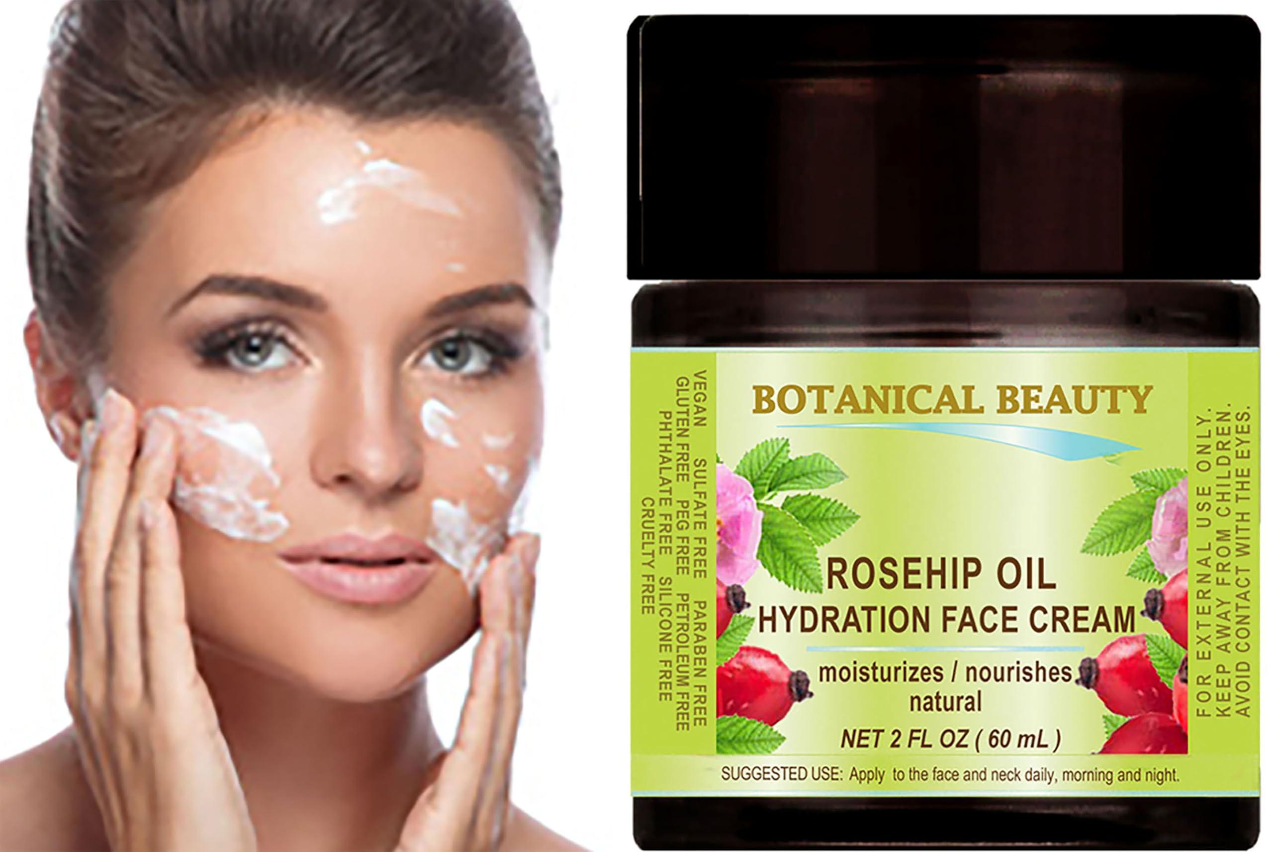 Botanical Beauty ROSEHIP OIL HYDRATION FACE CREAM for Normal, Dry, Sensitive Skin Moisturized and Nourished 2 Fl. oz. - 60 ml by Botanical Brauty